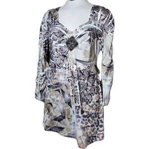 Style & Co Crushed  Peasant Tunic Top Size Medium